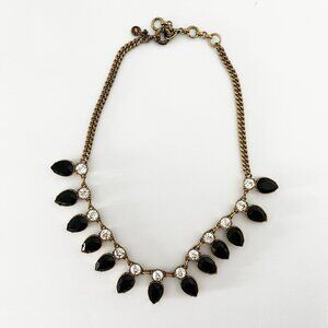 J. Crew Jewel Necklace Black Silver Gold